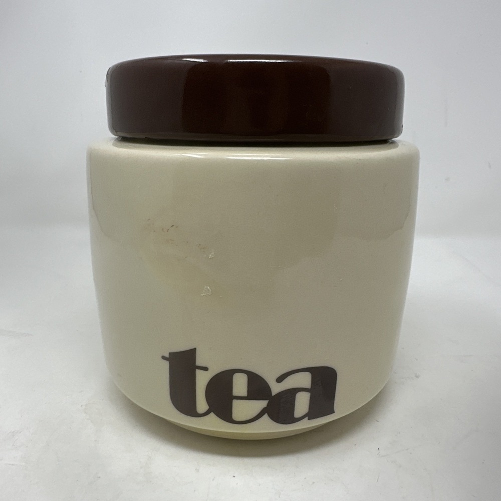 McCOY POTTERY #214 CANISTER & BROWN LID - TEA - Rare